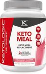 KetoLogic Keto Meal Replacement Shake Powder For Optimal Results + MCT Oil + Grass-Fed Whey - Perfectly Formulated Macros for Ketosis - 20 Servings - Strawberry