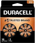 DURACELL Size 312 Brown Hearing Aid Batteries, 16/Pack (DURDA312B16ZM09)