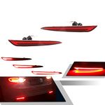 3D Optic Red LED Rear Bumper Reflector Turn Signal Brake Tail Lights Lamps for 2013 2014 2015 2016 2017 2018 Ford Fusion Mondeo 2 Pack