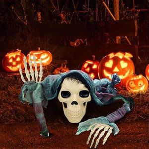 Pomefar Halloween Decorations, Skeleton Halloween Decor, Outdoor Patio Lawn Garden Indoor Halloween Decoration Skull