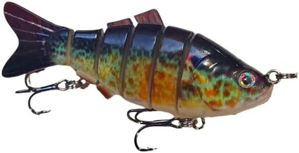 4" Spring Shad Multi Jointed Swimbait Bass Fishing Lure Bait Hard Slow Fast Sinking Life Like Big Gizzard Shad Minnow Bluegill (Pumpkinseed)