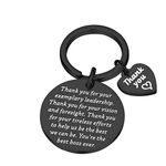 PLITI Boss Appreciation Gift Mentor Keychain Thank You Gifts For Mentor Boss Supervisor Goodbye Farewell Gifts Boss Day Gift Thank You For Your Exemplary Leadership Keychain (best boss ever blCA)