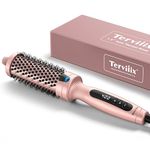 Terviiix Thermal Brush Quick Heating Hot Brush, Ceramic Tourmaline Ionic Curling Brush, Volumizing Heated Curling Iron, Digital Display 9 Temperatures Curling Wand, Dual Voltage, 1.5 Inch