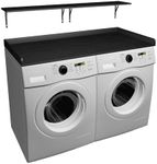 Securaiser Washer Dryer Countertop with Shelves, Wood Washer and Dryer Countertop, 26.8" x 53.9" Laundry Countertop, Black