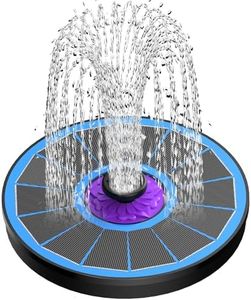 SZMP Solar Fountain 3.5W Bird Bath Fountains with Flower Upgraded Glass Panel, Solar Powered Water Fountain with 7 Nozzle & 4 Fixer, Solar Fountain Pump for Bird Bath, Garden, Pond, Pool (Blue)