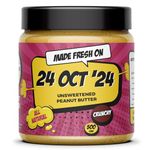 TheFreshNeeds Natural Peanut Butter (Unsweetened Crunchy) | Made Fresh on Order | 500gm | High Protein | Insanely Tasty & Healthy | Sugar-free