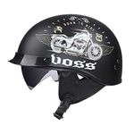 Woljay Motorcycle Vintage Half Helmets Motorcycle Biker Cruiser Scooter Touring Helmet (L, 66)