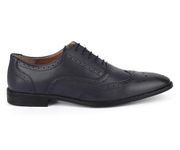 LOUIS STITCH Men's Formal Lace-up Oxford Shoes | Solid Design | Ideal for Formal, Business Casual, and Parties | Solid Federal Blue | UK Size 11 (RGBG__)