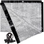 70% Aluminet Shade Cloth 13 ft x 16 ft-Fabric Sun Block Sun Reflect-Free 12pcs 6" Ball Bungee