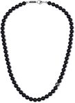 GAVU Matte Onyx Black Men's Beaded Necklace 50cm