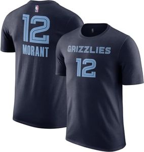 Ja Morant Memphis Grizzlies NBA Kids Youth 4-20 Navy Icon Edition Performance Player T-Shirt, Navy, 10-12