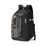 Safari Terra 37L School Bag for Boys & Girls, Casual 3 Compartment Backpack Bag with Armor Base, Rain Cover, File holder, Bottle Holder and Organizer, College Bag for Men and Women, Color Black