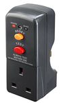 Masterplug Single Socket RCD Safety Adaptor, Black