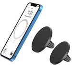 TechMatte 【2-Pack】 for Magsafe Car Mount, Magnetic Air Vent Phone Holder for Car Compatible with iPhone 14 13 12 Pro Max Plus Mini & MagSafe Case, Portable Electronic Device Mount