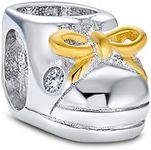Two Tone Baby Shoe Charm Bead For N
