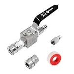 EDOU Direct Ball Valve for High Pressure Washer Hose Kit | 3/8" Male Plug X 3/8" Female Quick Connect | 4,500 PSI Max Working Pressure | Includes Replacement Quick Connect and Teflon Tape