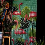 TACHILC Flamingo Beaded Curtain, Doorway Beads Curtains, Hanging Beads for Doorways 35.5 inches x 78 inches, 90 Strands