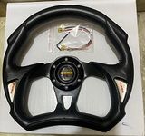 AUTO MT - MOMO BLACK Full DSHAPE 12INCH Universal Steering Wheel for Sports Car Look Rally Race Off Road with HUB Free