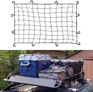 Zurligi 3' x 4' Bungee Cargo Net for Pickup Truck Bed, with 12 Black Hooks, Stretches to 6' x 8', Universal Heavy Duty Car Organizer Net,Compatible with Toyota, Ford, Chevy, Dodge, RAM