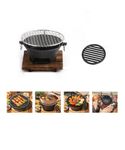 Cast Iron Hibachi Grill, Small Portable Charcoal Grill for Outdoor Tabletop Camping, BBQ Grill Grate Surface 11in, Perfect for 3-4 People