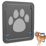 Qpets® Dog Door, Large Cat Door Pet Claw Print Screen Door with Inner Frame, Pet Screen Door Easy Assembly for Medium & Large Cats Dogs (37*42CM)