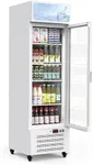 GarveeTech Commercial Merchandiser Refrigerator,11.3 Cu.Ft Glass Door Display Refrigerator,Drink Cooler Beverage Fridge with Soft LED Light, 4 Adjustable Shelves,White