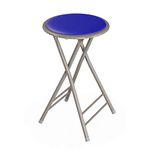 Lavish Home Folding Stool - Backless 24-Inch Stool with 225lb Capacity for Kitchen or Rec Room - Portable Indoor Counter Bar Stools (Blue)