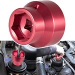 Fuel Filter/Oil Filter Socket 24mm / 36mm Reversible Fuel Filter Cap Remover and Installer Assistant for 2003-2010 6.0L / 6.4L Ford Powerstroke Diesel (Red)