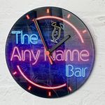 ShopQuality4U Personalised Neon Effect Round Glass Clock 20cm (7.87")