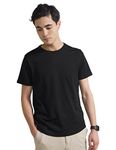 DAMENSCH Men's Constant All-Degree Crew Neck Pique T-Shirt-Pack of 1-Jet Black-Large