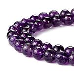 8mm Natural Amethyst Beads Round Gemstone Loose Beads for Jewelry Making (45-48pcs/strand)