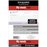 AT-A-GLANCE 2025 Planner Refill, Weekly, 5-1/2" x 8-1/2", Desk Size 4, Loose-Leaf (061-285Y-25)