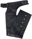 Hot Leathers Unisex Adult Unisex,Classic Style Powersports-Protective-Chaps, Black, 3X-Small US