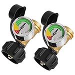 Startool 2 Pack Upgraded Propane Tank Gauge Level Indicator, LP Tank Gauge for 5-40 lb Propane Tank with QCC1 Connection, Suitable for Cylinder, BBQ Gas Grill, RV Camper, Heater and More Appliances