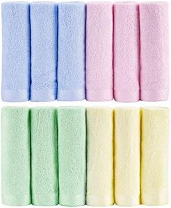 MUKIN Baby Washcloths Natural Organic Washcloth Bamboo, Baby Face Towels - Extra Soft For Newborn/Infant/Kids/Adults - Ultra Soft For Baby Registry as Shower Gift Set,10x10inch. (12 Pack.)