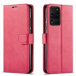 Samsung Galaxy S20 Ultra Case, S20 Ultra Case, STARSHOP PU Leather Wallet Phone Cover 12 Feet Shockproof Drop Protection with Pocket Credit Card Slots and Foldable Kickstand Magnet Closure- Pink