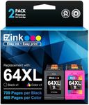 E-Z Ink Remanufactured Ink Cartridge Replacement for HP 64 64XL 64 XL High Yield to use with HP 7858 7855 7120 7155 7158 7164 6255 Tango X Tango Terra Printer (1 Black, 1 Tri-Color)