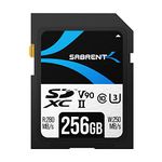 SABRENT SD Card 256GB V90, SDXC Card UHS-II, Memory Card SDHC, Class 10, U3, Full HD & 8K UHD Card, 280MB/s for Professional Photographers, videographers, Vloggers (SD-TL90-256GB)