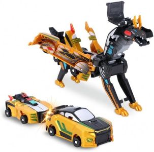 2-in-1 Collision Transforming Dinosaur Car Toy, 2 Magnetic Cars, Ages 3+