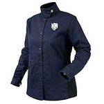 Black Stallion JF1015-NB AngelFire Women's FR Cotton Welding Jacket, Navy & Black, X-Large