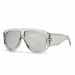 Trendy Retro Oversized Aviator Sunglasses for Women Men 70s Unique Luxury Thick Classic Sun Glasses(Clear)