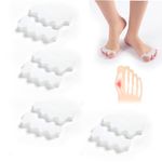 4Pairs Toe Separator, Toe straighteners for Curled Toes, Toe Spacers, Toe separators to Correct Your Toe, Toe Straighteners for Correct Bunions,Manicure,Spacer Running Yoga Pedicure(White）