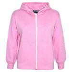 A2Z 4 Kids Girls Boys Classic Plain and Tie Dye Print Soft Fleece Full Zip-Up Hooded - Zipper Baby Pink 3-4