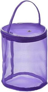 PATIKIL Yarn Storage Bag, Portable Crochet Knitting Bag Case Skein Ball Holder Mesh Basket Organizer Tote for Sewing Craft Projects, Purple