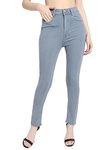 MACGROW Women/Girl's Fully Stretchable, Super Soft Fabric, High Rise, Skinny Fit, Cotton Lycra Jeans (30, Grey)