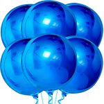 KatchOn, Large Royal Blue Balloons - 22 Inch, Pack of 6 | Royal Blue Mylar Balloons, Royal Blue Metallic Balloons for Shark Birthday Decorations | Blue Foil Balloons, Under The Sea Party Decorations