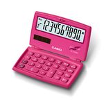 Casio SL-C100C-RD-N Colorful Calculator, Vivid Pink, 10 Digit Folding Notebook Type