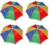 4 Pack Rainbow Umbrella Hat Cap Han