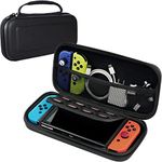 ProCase Carrying Case for Nintendo Switch OLED Model & Nintendo Switch, Hard Shell Travel Box Case for Nintendo Switch / Switch OLED Model (2021) with 8 Game Cards Holders -Black