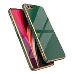 EYZUTAK Case for iPhone 7 Plus iPhone 8 Plus, Electroplated Solid Color Case Slim Flexible Soft TPU Bumper Shockproof Protective Durable Cover with Camera Protection - Dark Green